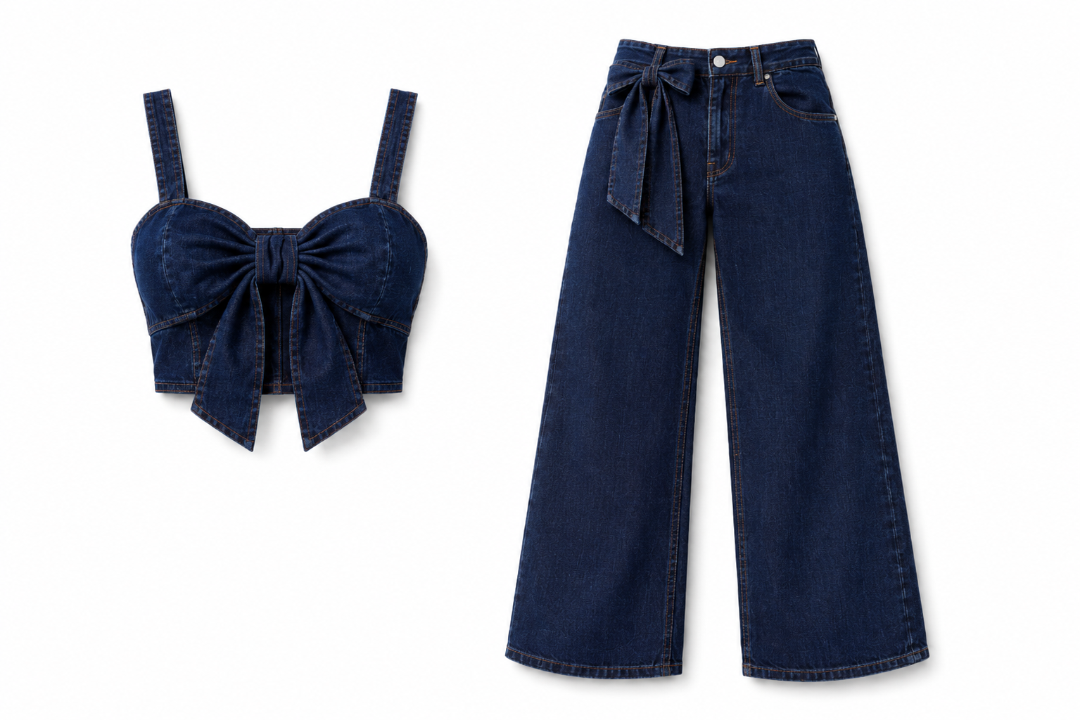 Bella Bow Denim Set