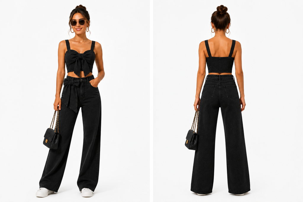 Bella Bow Denim Set