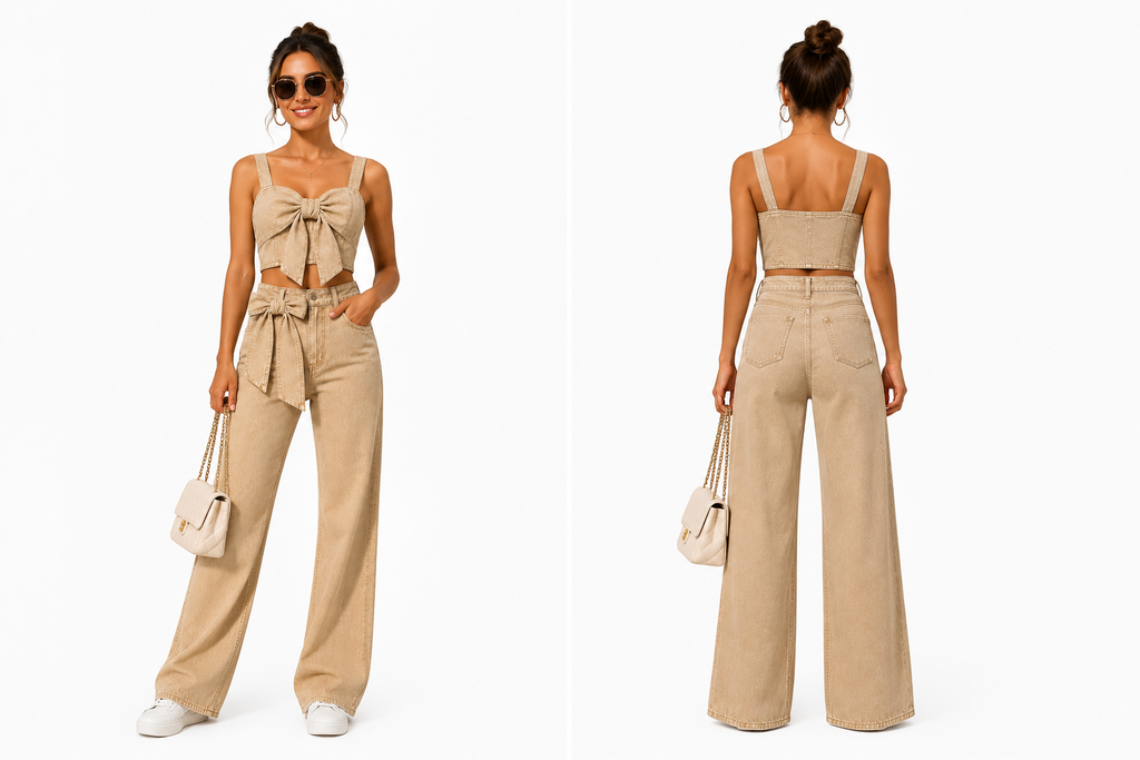 Bella Bow Denim Set
